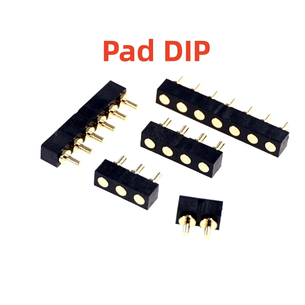 2 Pcs Male Spring Loaded Pogo Pin Connector Single Row 2.54MM Pitch 2 3 4 5 6 7 8 10 Positions TH DIP SMD Pad