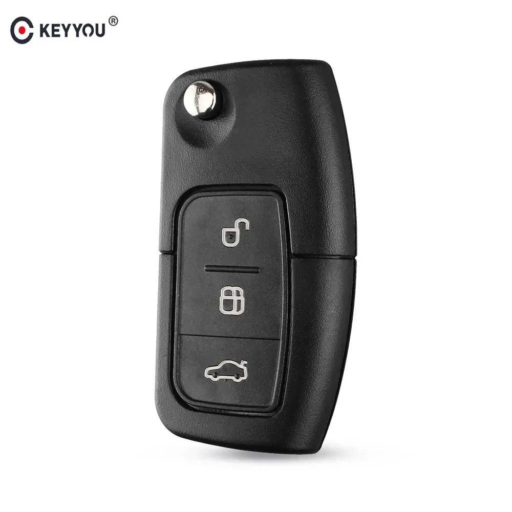 

KEYYOU 5pcs/lot 3 Button Flip Folding Car Key Shell Remote Fob Case For Ford Focus Mondeo C Max S Max Galaxy Fiesta