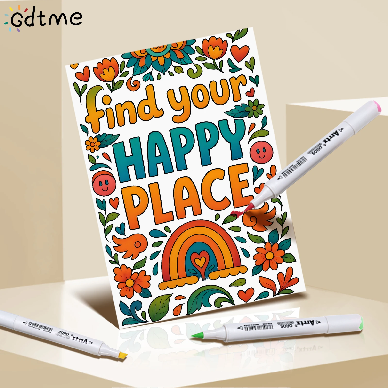 Positive Mindset Affirmatiomg Coloring Book 24Page for Children Adult Picture Books Graffiti Drawing Kill Time Relieve Stress