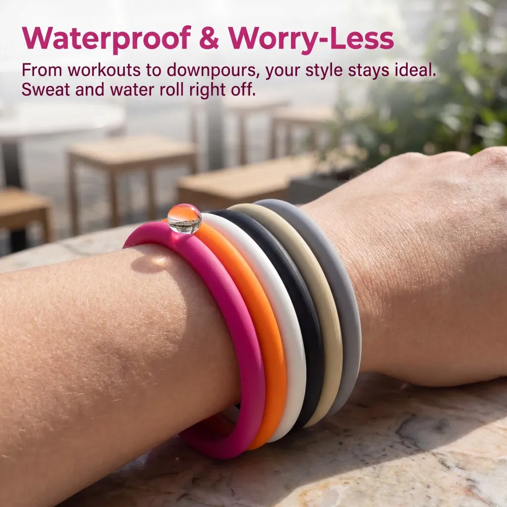 1 Piece/Round Silicone Bracelet, Simple Silicone Bracelet, Seamless Silicone Bracelet, Half-Circle Silicone Bracelet, Black and White Couple Bracelets, Stylish Silicone Bracelets