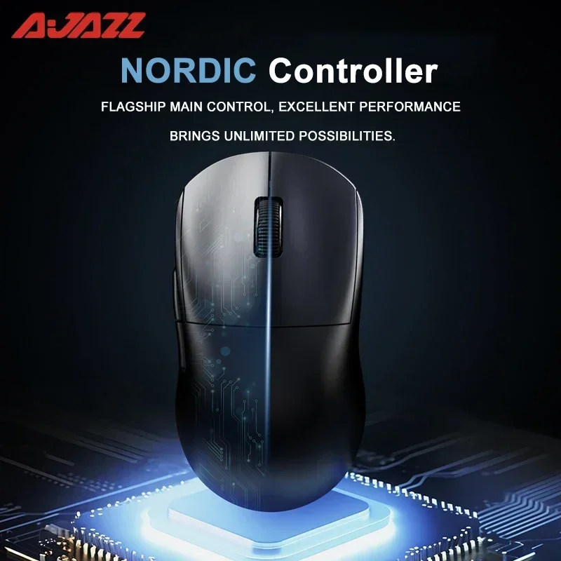 Imagem -02 - Ajazz-mouse Leve sem Fio com Sensor 4k Fps Modo Duplo Jogos Acessórios de Computador Escritório Paw3395 900mah Ajazz 199 4k