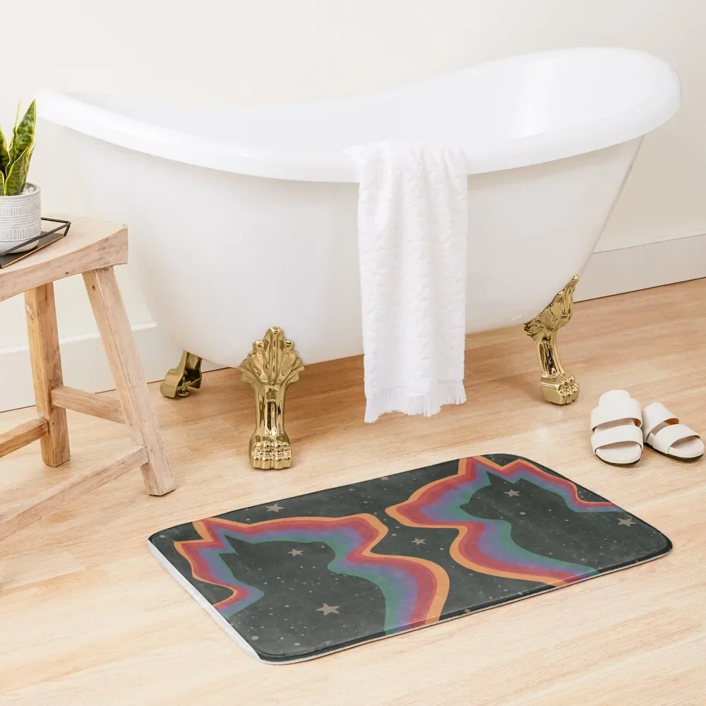 

Rainbow Cats, Cosmic Space Stars Art Bath Mat Living Room Rug For The Bathroom Mat
