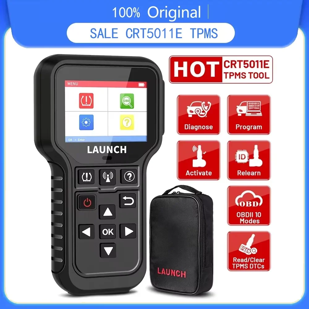 LAUNCH X431 CRT5011E TPMS Diagnostic Tool Tire Pressure 315MHz 433MHz Activation Sensor OBD Automatic Stationary Relearn Program