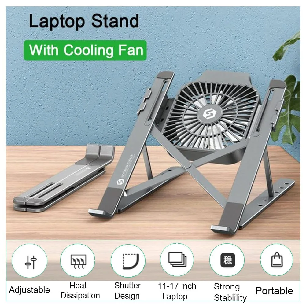 Suitable for 11-17 Inch Gaming Office Laptop Air Cooling Stand Removable Laptop Cooler Foldable Convenient Aluminum Alloy Stand