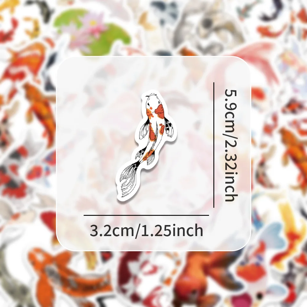 

10/30/50PCS Lucky Goldfish Animals Cartoon Sticker DIY Decoration Waterproof Skateboard Notebook Graffiti Toy