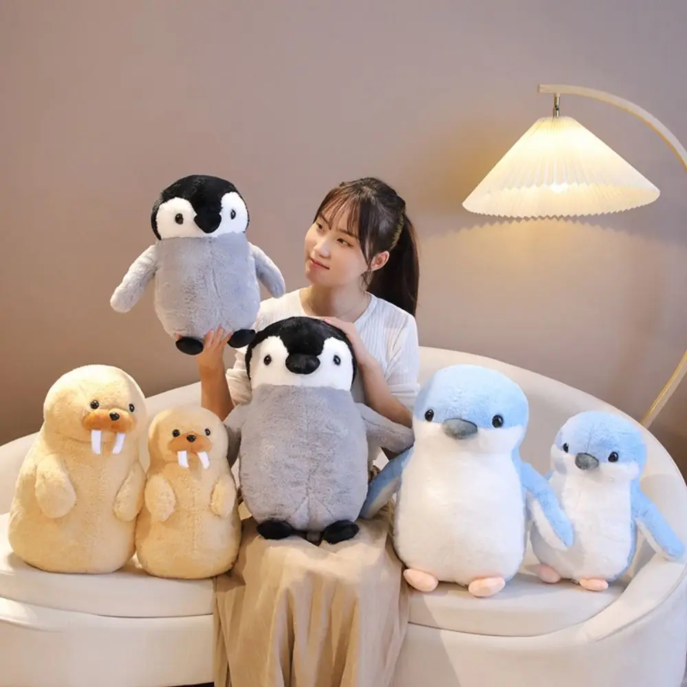 Ocean Series Walrus Penguin Plush Pillow Soft Stuffed Penguin Plush Toy 35cm/45cm Standing Posture Penguin Stuffed Dolls