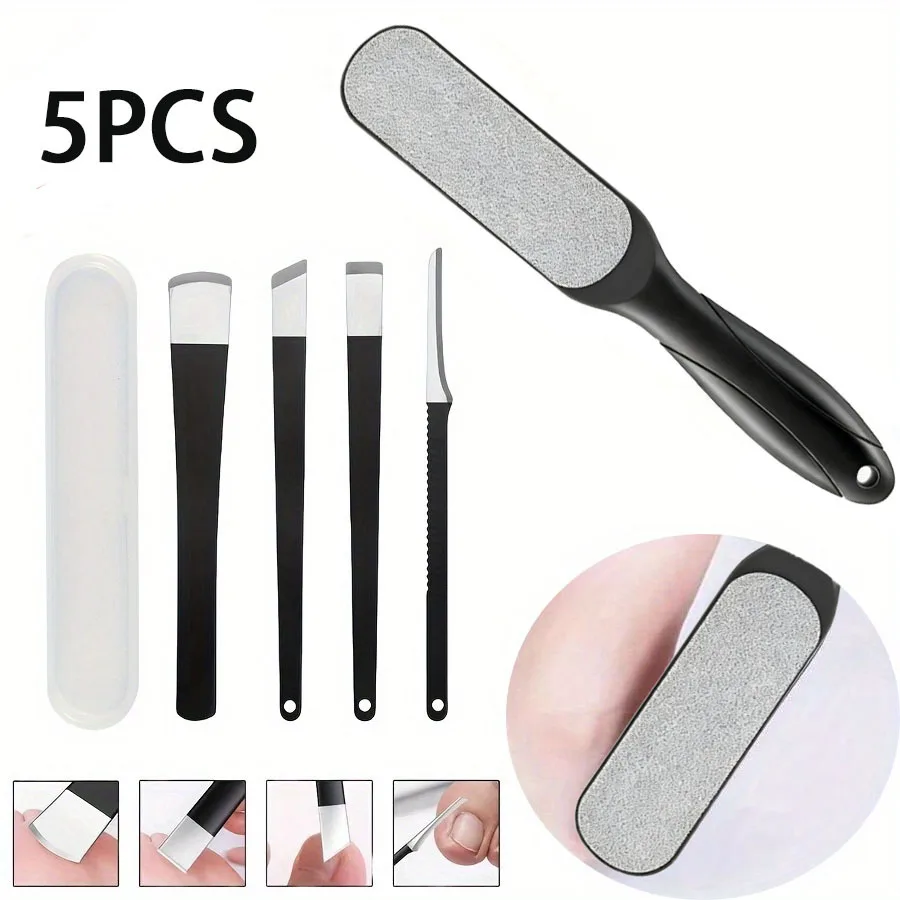Juego de cuidado de pies de acero inoxidable, exfoliante profesional, eliminador de piel muerta, pulidor de pies para pies lisos, esencial, 1/4/5 Uds.