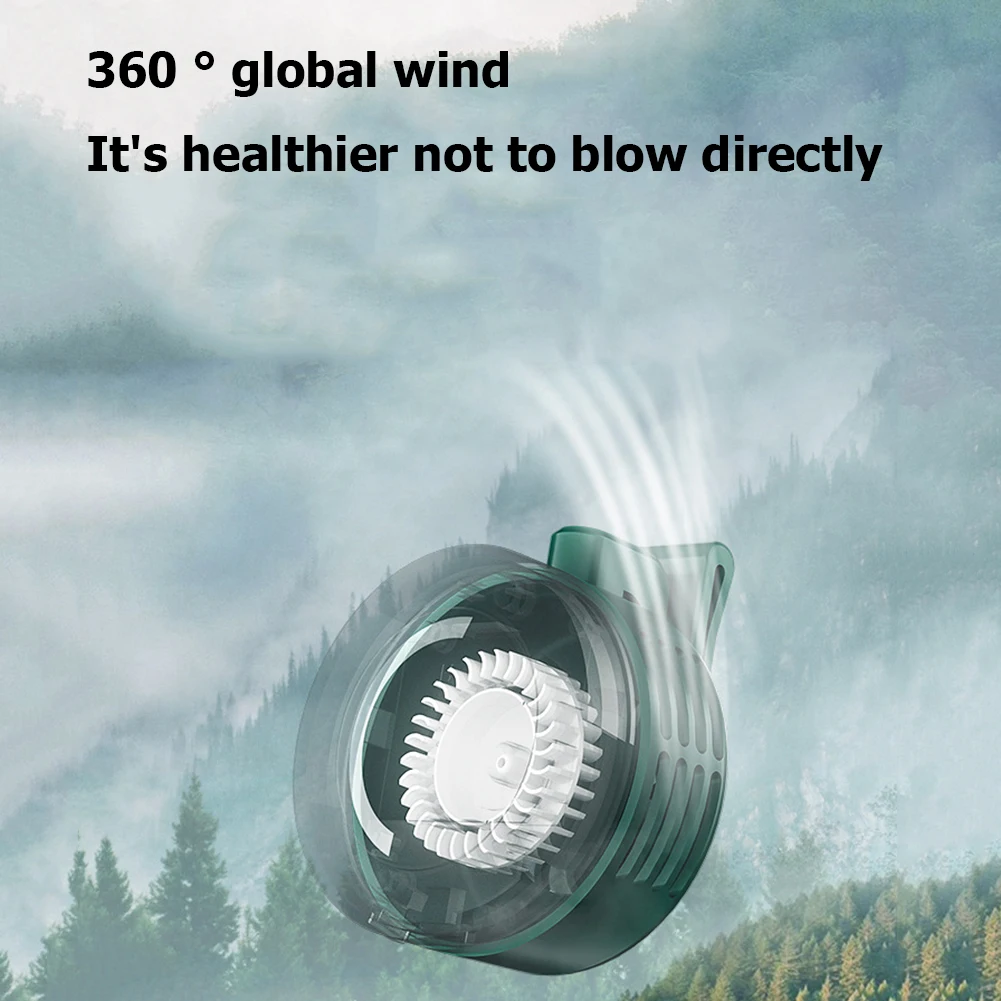 Hanging Neck Waist Fan 3 Speeds Electric Air Cooling Fan USB Charging Mini Fan 900mAh for Outdoor Home Working