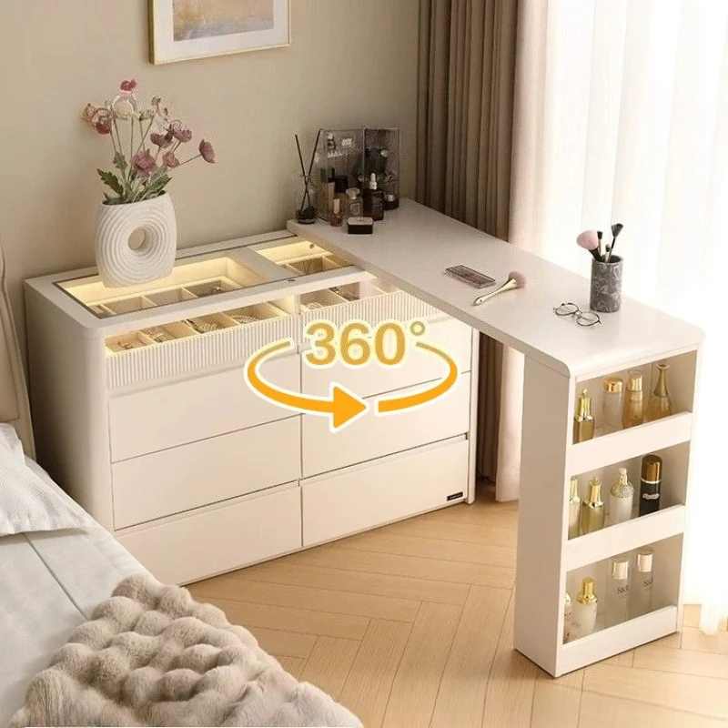Modern minimalist retractable rotating cabinet dresser makeup table desk dressing tables vanity dressers for bedroom furniture