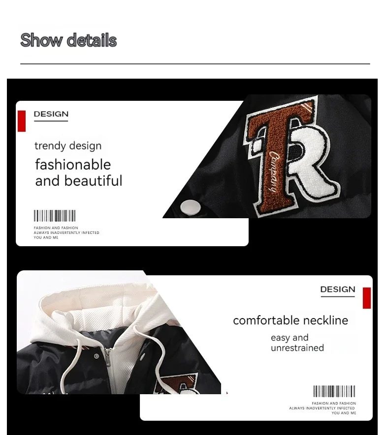 2023 Winter neue hochwertige Baumwolle gepolsterte Jacke Herren Damen große Straßen kleidung Baumwolle gepolsterte Jacke Herren mantel Kleidung – Detail 8