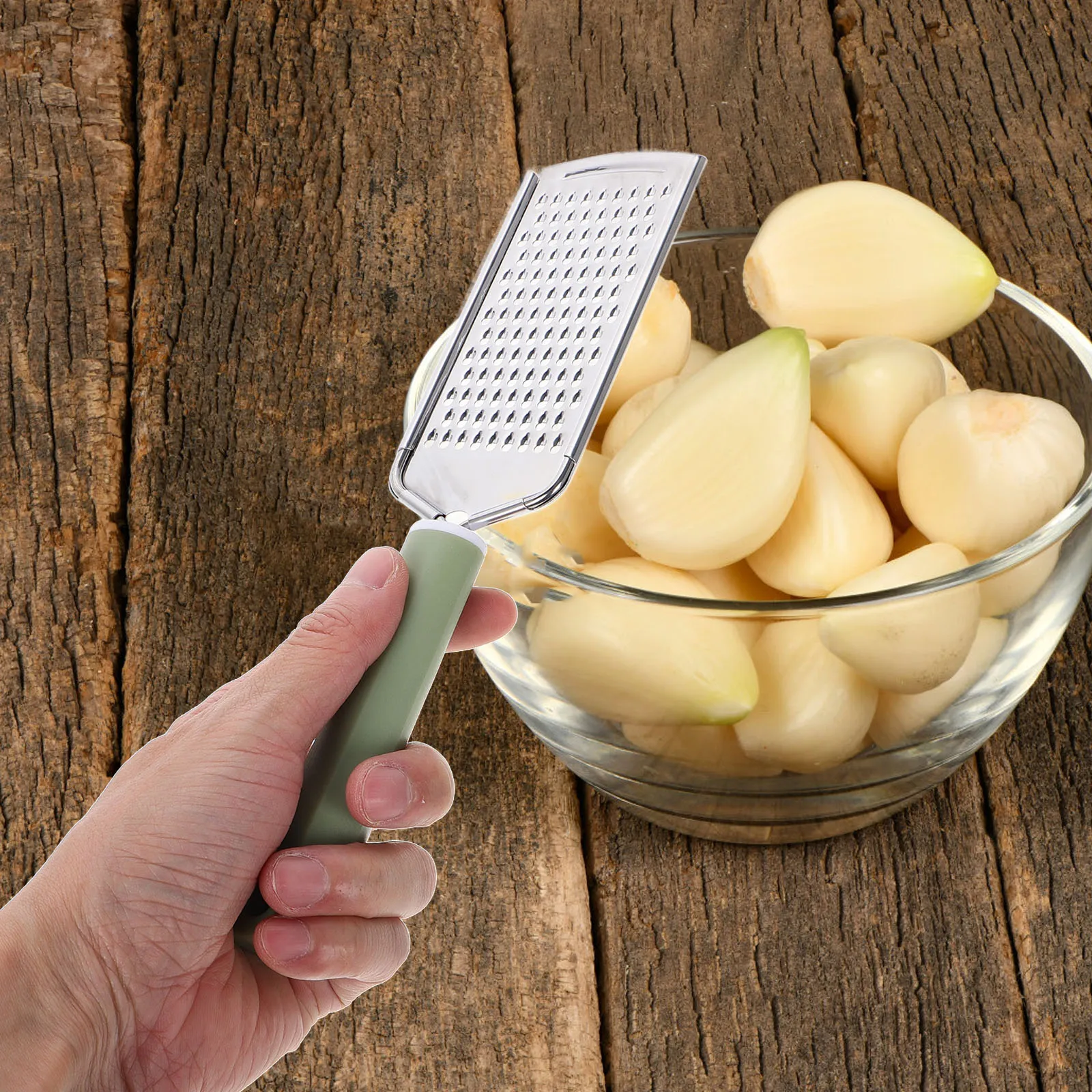 

1pcs Stainless Steel Handheld Garlic Zester Multifunction Cheese Grater Lemon Slicer Vegetable Chopper Tool For Ginger