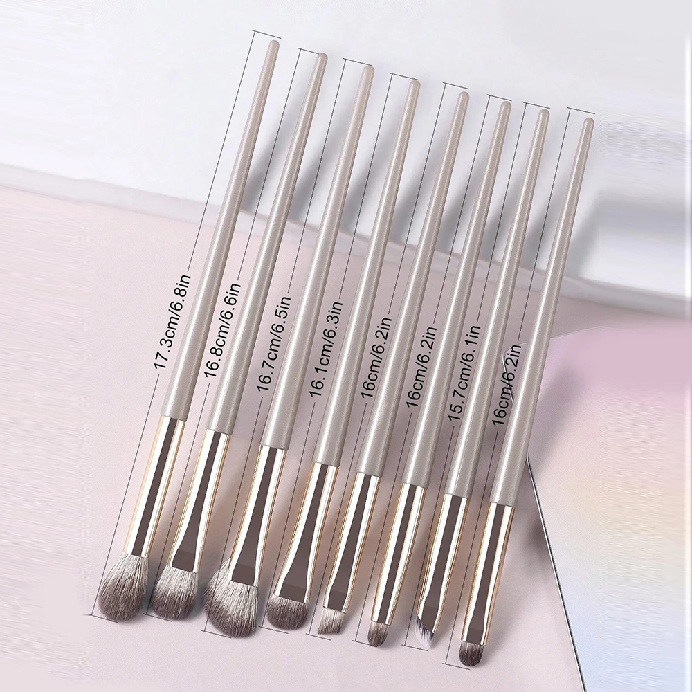 8 個アイメイクブラシセットアイシャドウブラシ眉毛輪郭アイライナーブラシ女性ブレンドディテールメイクアップツール