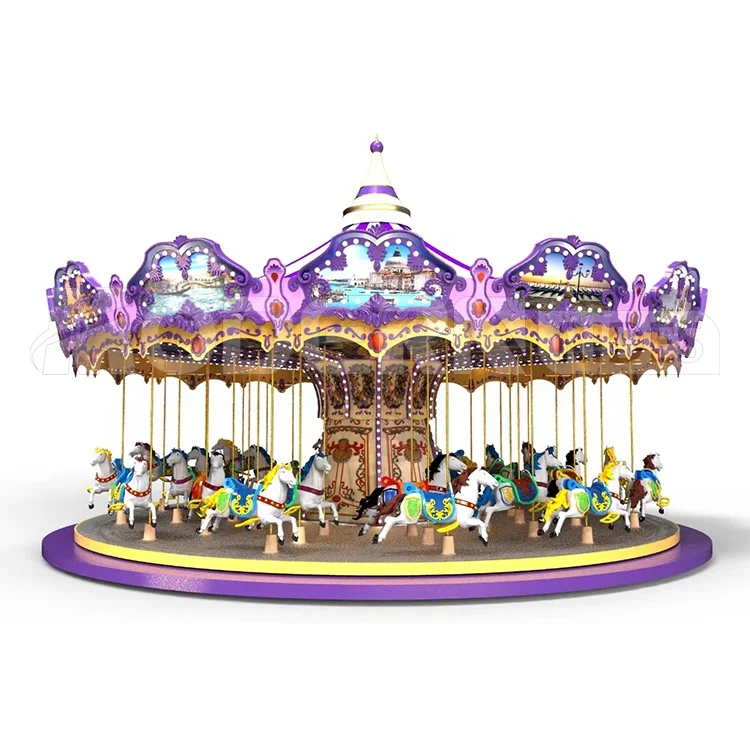 

Park Attraction Carnival Funfair Rides Merry Go Around Child Manege Horse Carousel for Childrenpromote sales