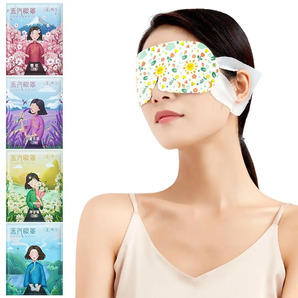 

10PCS/Pack Self-Heating Steam Eye Mask Relieve Eye Fatigue Light-Blocking Hot Compress Eye Patch Sakura Chamomile Sleep Eye Mask