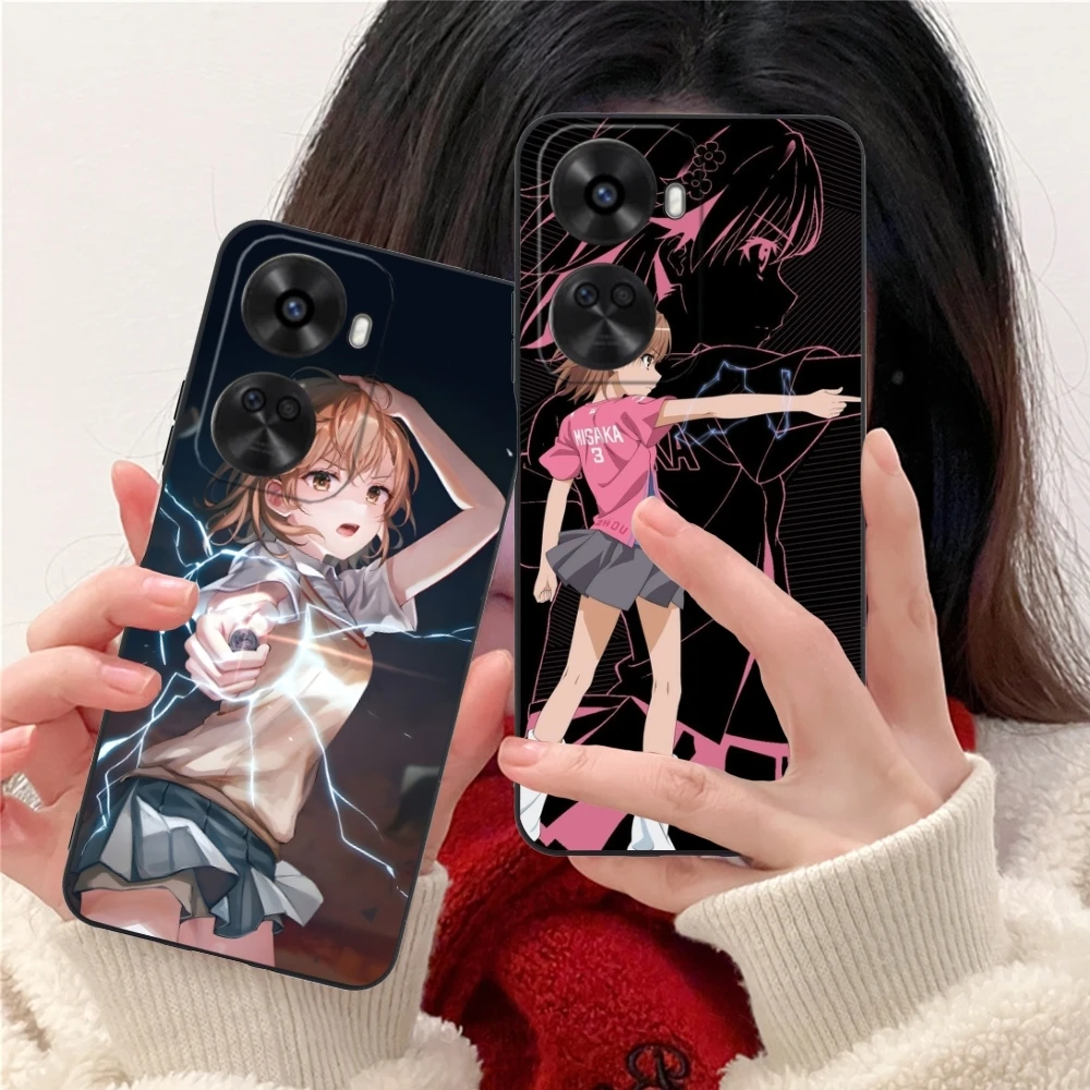 Anime Misaka Mikoto Mobile Phone Case for Huawei Nova 12 11 10 9 8 7 Pro SE 5G Black Soft Phone Cover Shell