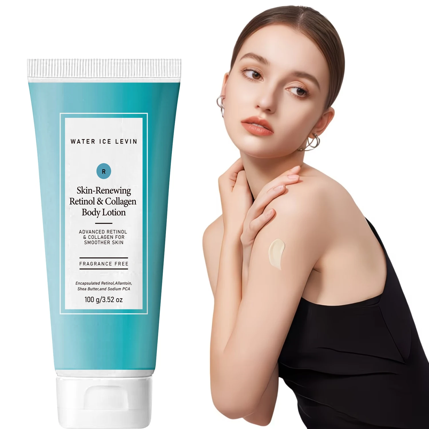 Retinol & Collagen Body Lotion with Shea Butter, Moisturizing Firming Skin Renewing Lotion, Fragrance Free 100g