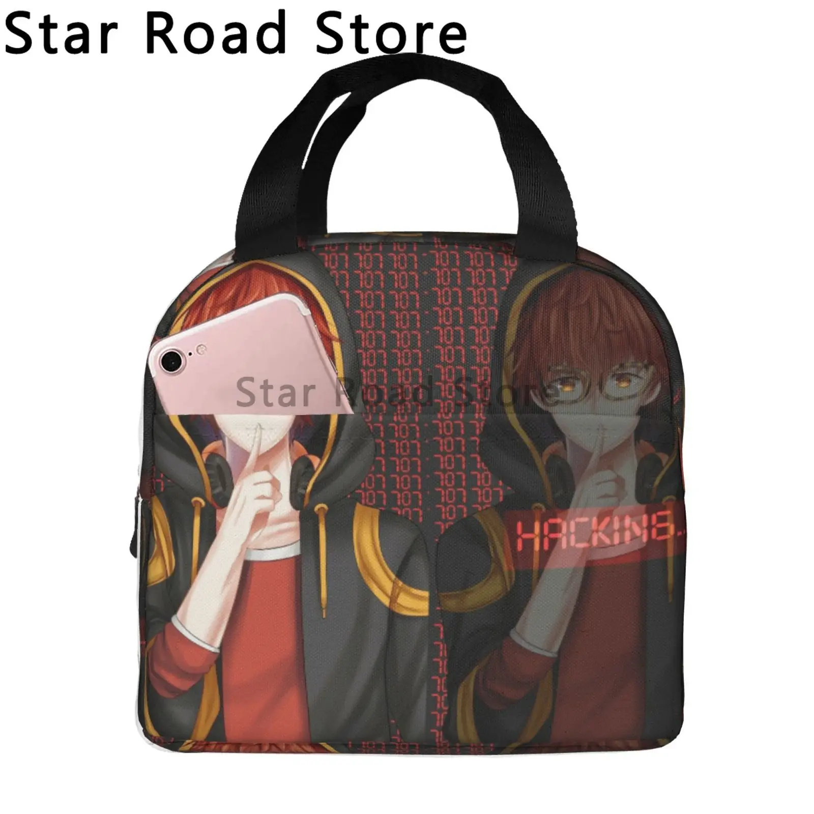 Mystic Messenger 707 Meme Insulated Lunch Bag for Women Portable Thermal Cooler Lunch Box Camping Food Picnic Container Bags