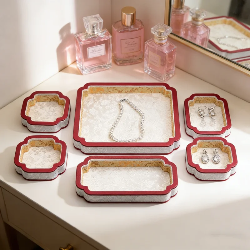 

Шелковый демонстрационный лоток для украшений Palace с бархатной коробкой, подарок на Ид аль-Адха для хранения нефрита и браслетов, витрина для бутика