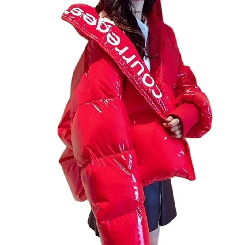 Nieuwe Glossy Dons Katoenen Jas Dames Herfst Winter Houden Warme Parka Vrouwelijke Vrije Tijd Winddicht Quilten Vrouwen Korte Jas Outcoat