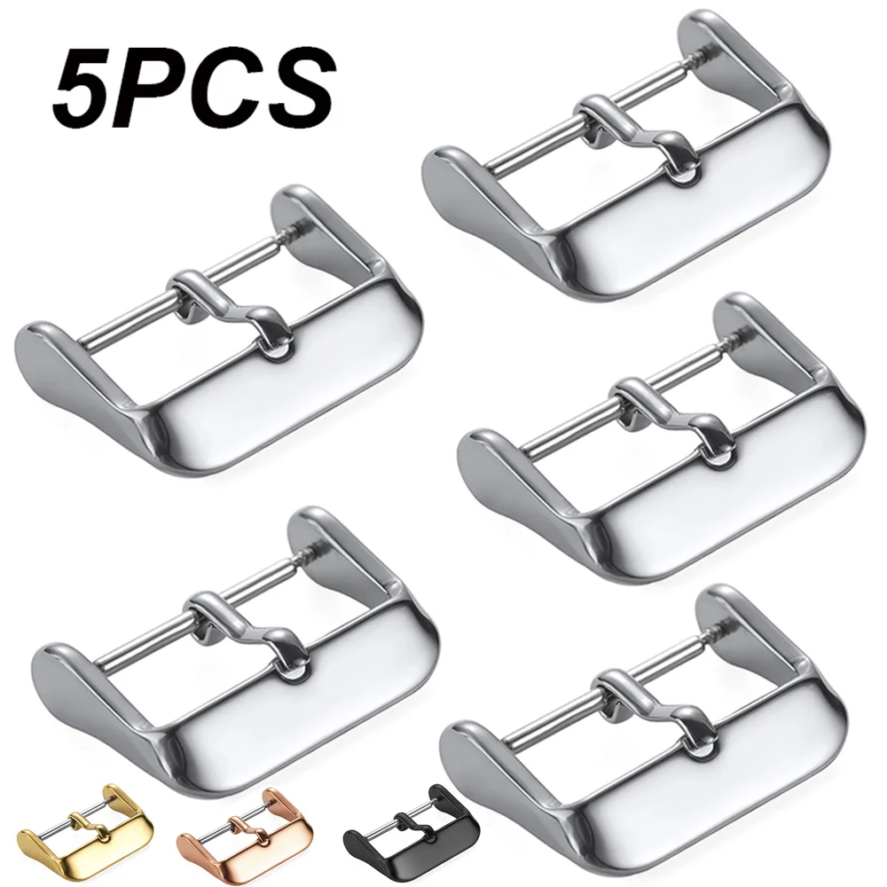 Polished Surface Metal Watchband Strap Pin Clasps 10/12/14/16/18/20/22/24mm Stainless Steel Watch Buckle Belt Replacement Button