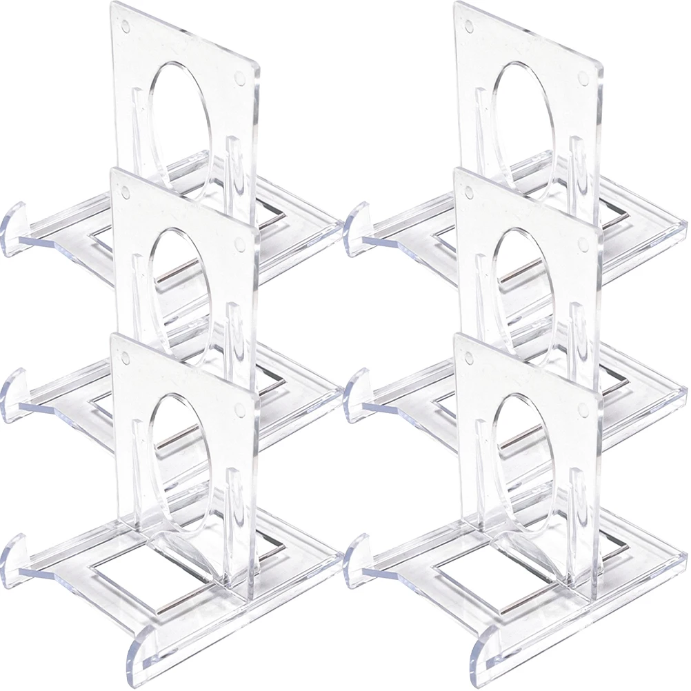 

6pcs Adjustable Clear Card Display Stands for Trading Cards Photo Art Plates Storage Rack Holders