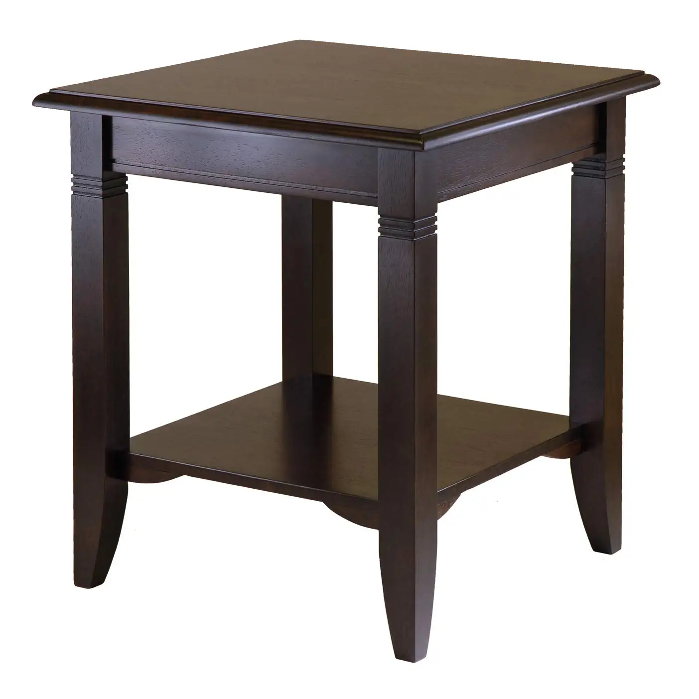 

End Table Wood Side Nightstand Storage Shelf Living Room Bedroom Cappuccino,Customized