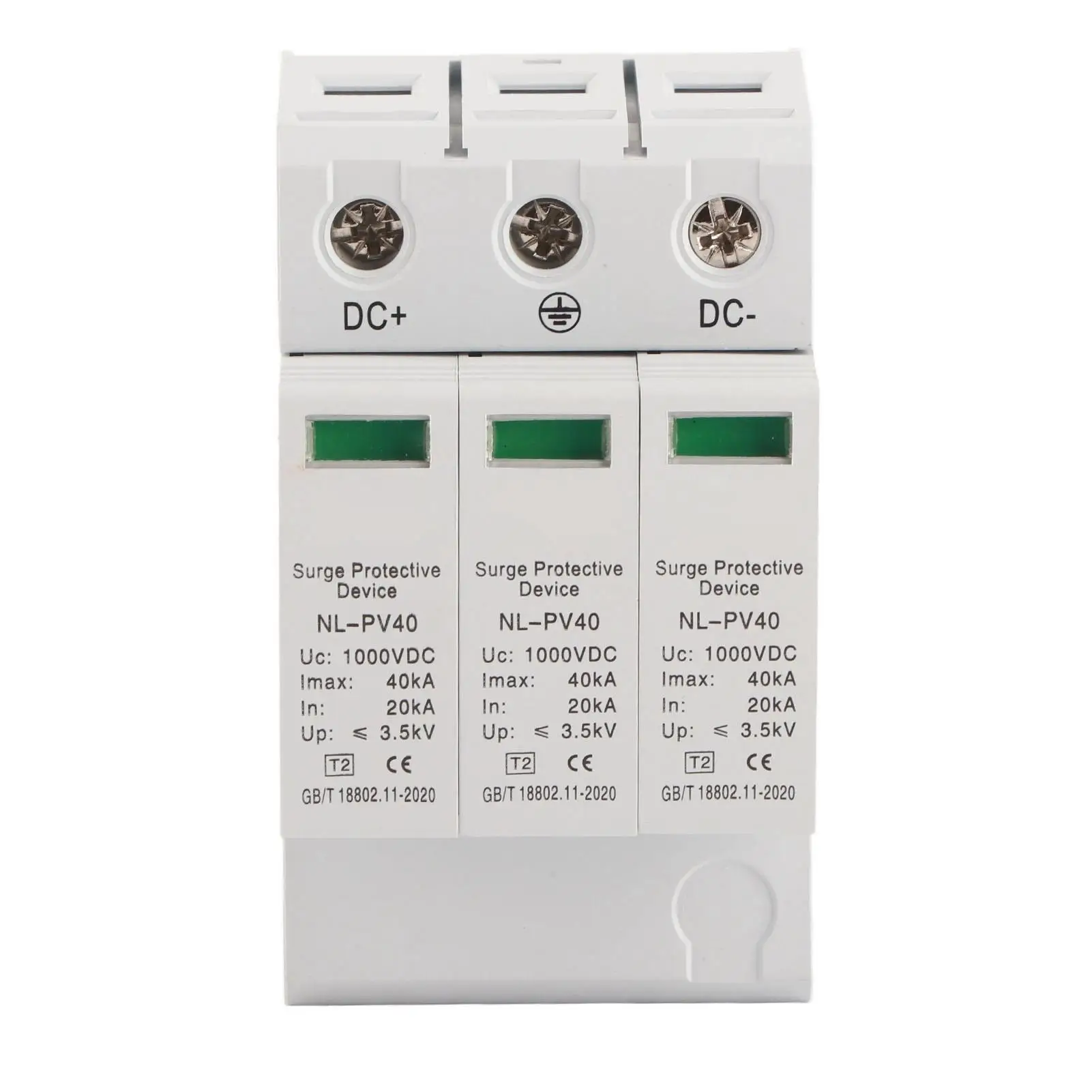 

20-40KA 3P 1000V Photovoltaic PV Surge Protection Device - Voltage Arrester for Solar Systems