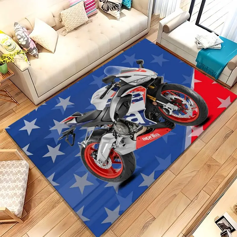 Vintage A-Aprilia Racing Car Soft Non-Slip Area Rug for Living Room,Bedroom Playroom Carpet Mat for Sofa,Moto Home Decor Gift