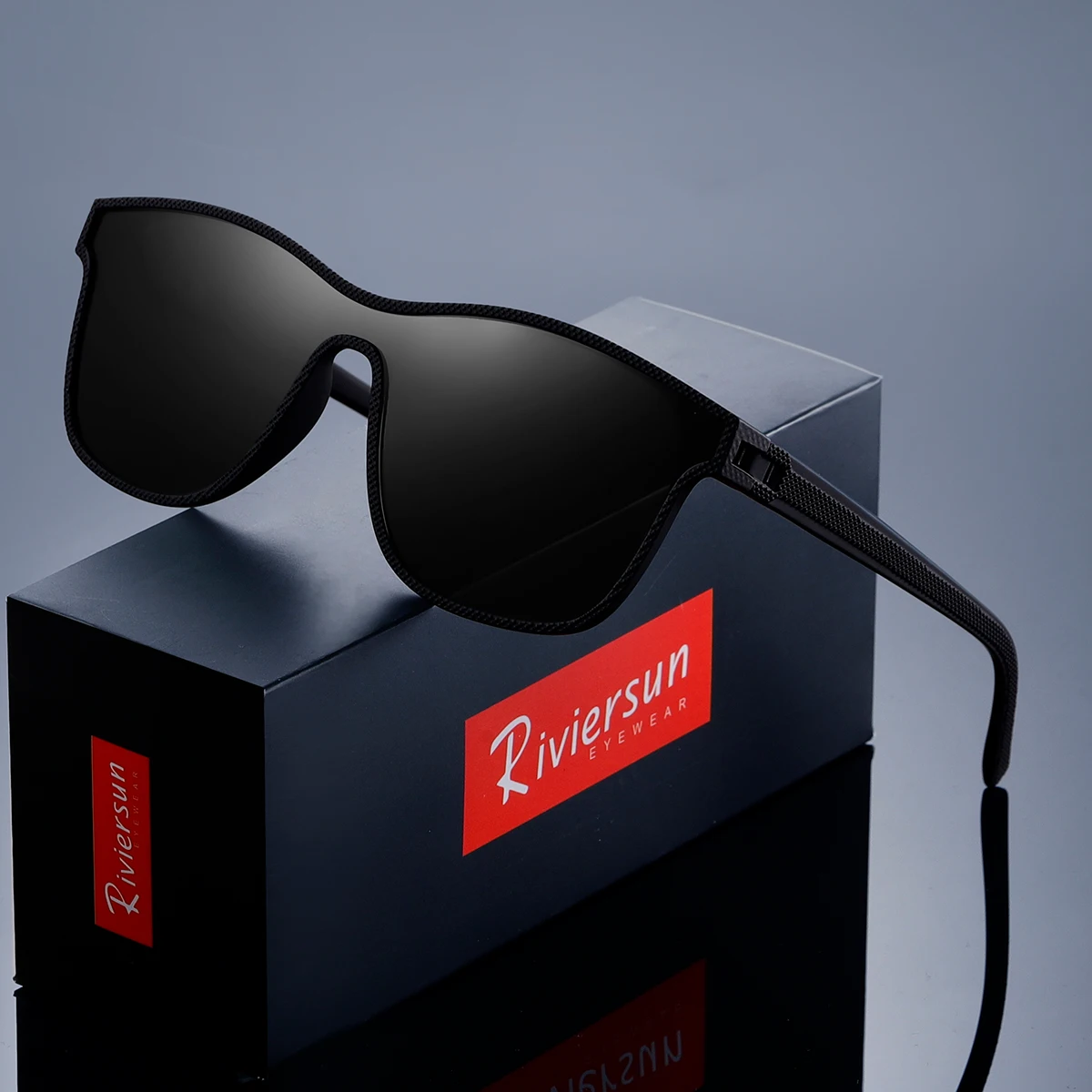 RIVIERSUN موضة الرجال النظارات الشمسية القيادة النساء إطار مربع نظارات UV400 الاستقطاب قطعة واحدة عين القط الصيف في الهواء الطلق النظارات