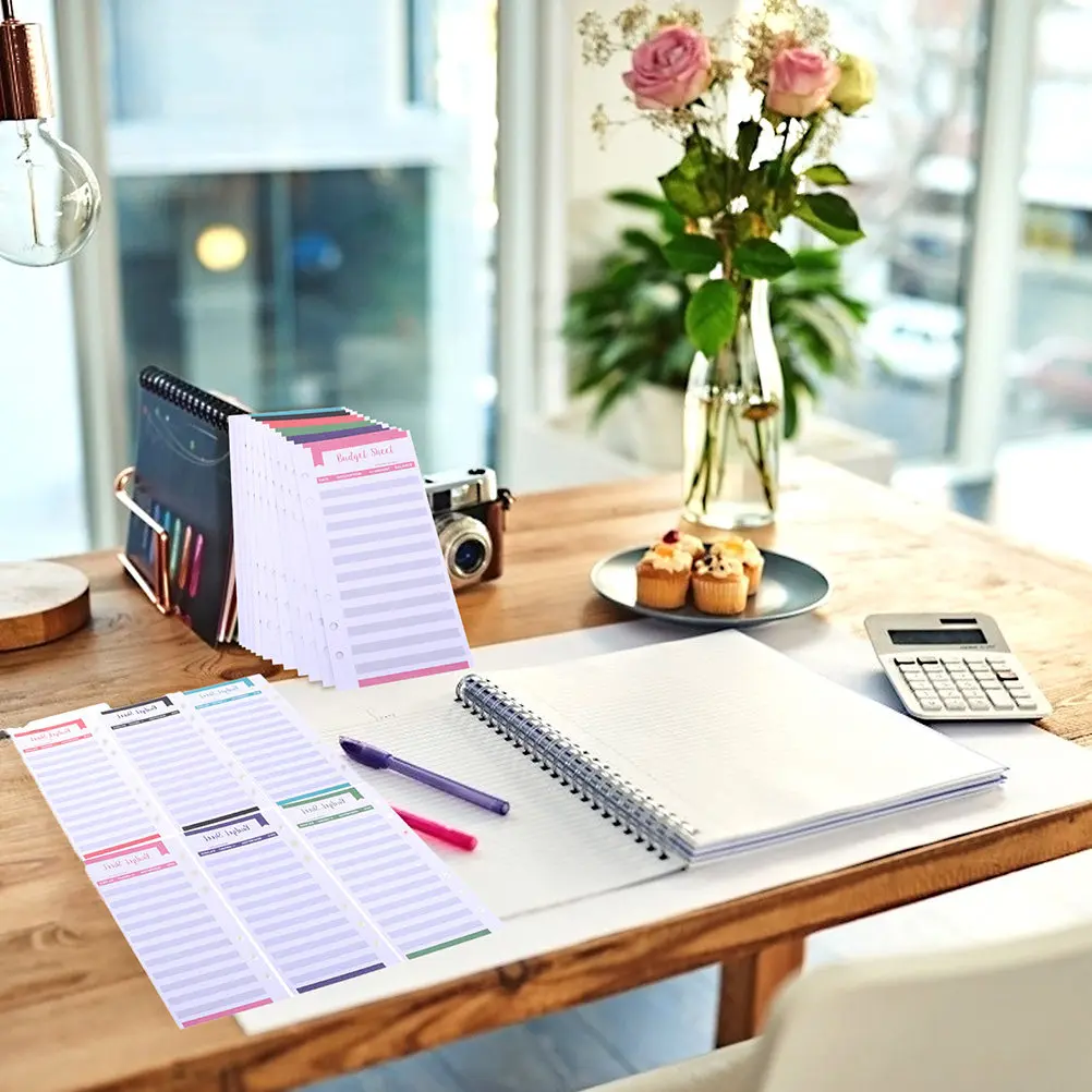 

24Pcs Cards Creative Budget Planner Lightweight Finance Sheet for Personal Household Expense Control Organizer Insert