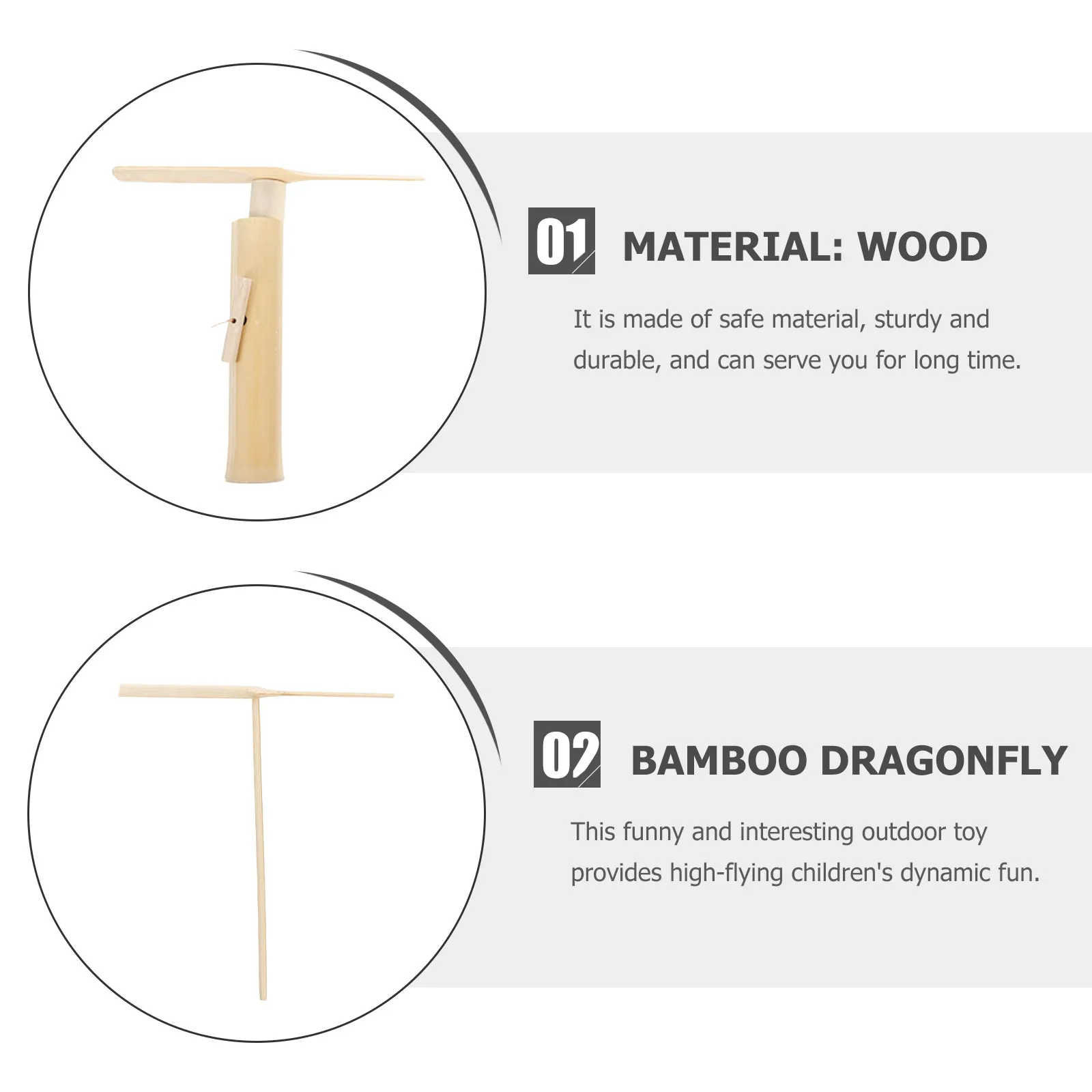 3Pcs Outdoor Flying Bamboo Dragonfly Pull String Kid Plaything Creative Activity Enhancing Parent-Child Relationship
