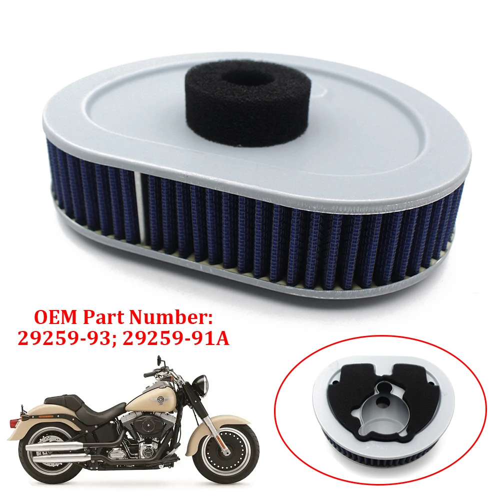 

Motorcycle High Flow Air Filter Intake Cleaner Element For Harley Electra Glide Fat Boy Dyna Glide FLHR Road King 29259-91A