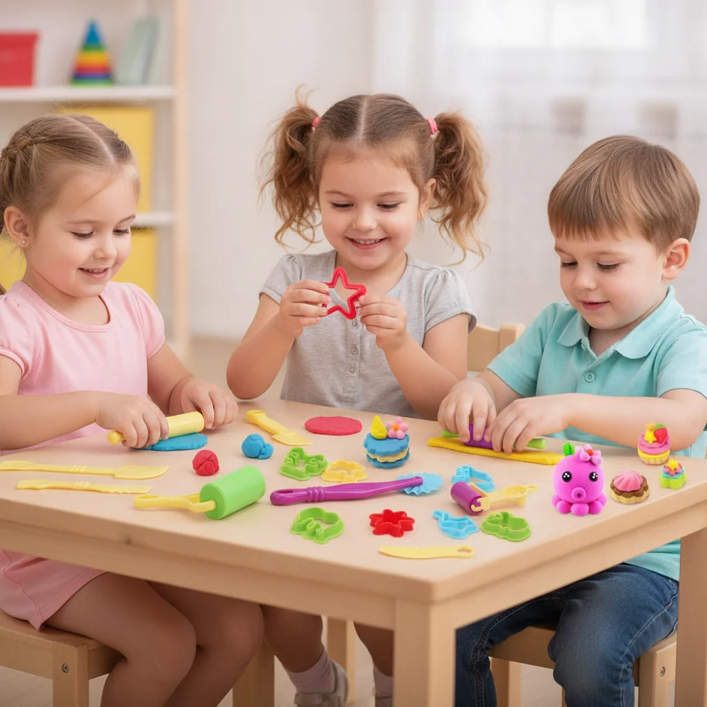 Slime Toy Plastic Playdough Model Tool 3D Clay Toys 3D Plasticine Tools Colorful Creative Playdough Set Clay Moulds Kids Toy
