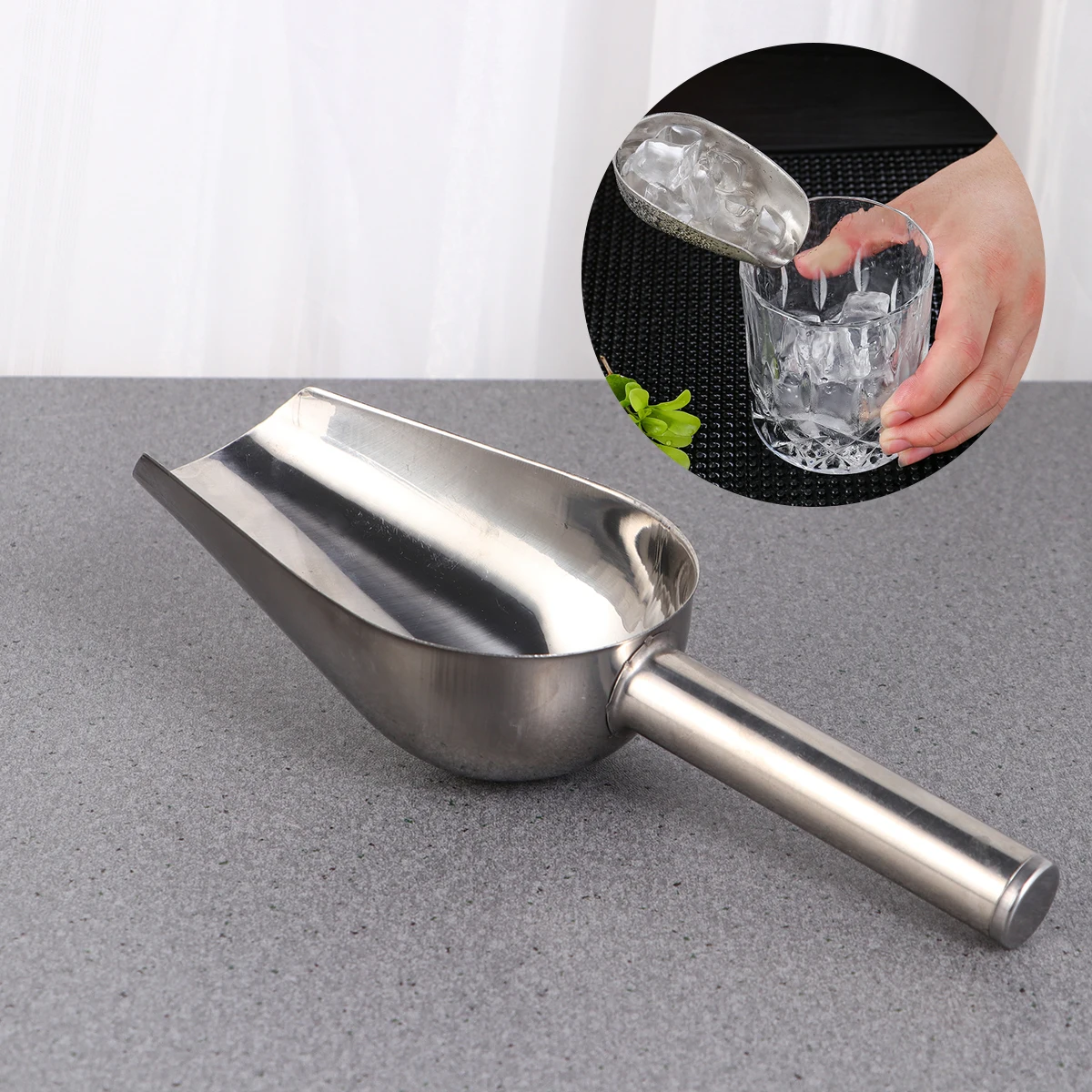 

3 Pcs Multipurpose Shovel Food Grade Stainless Steel Scoop for Ice Grain Rice Nuts Flour Practical Design Suitable Home Parties