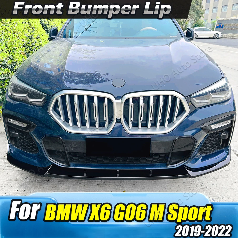 

Car Front Bumper Lip Splitter Diffuser Body Kit Spoiler Trim Black Tuning For BMW X6 G06 M Sport 2019 2020 2021 2022 2023