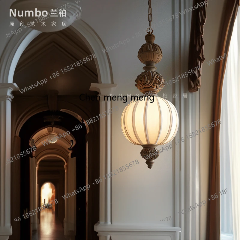 French antique small chandelier bedroom bedside living room entrance carved chandelier hotel