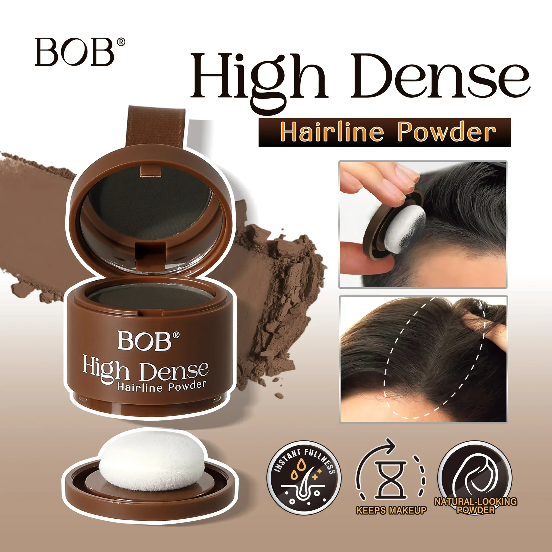 BOB Hairline Powder Hair Root Touch Up Hair Seam Cover Waterproof Sweatproof Long Lasting Natural Concealer Powder