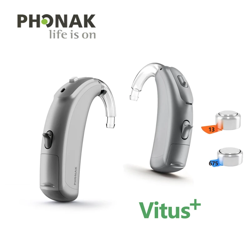 Phonak Vitus+BTE-UP/P Hearing Aids 120dB Automatic Scene Adjustment  Computer Programmable for Moderate to Severe Hearing Loss