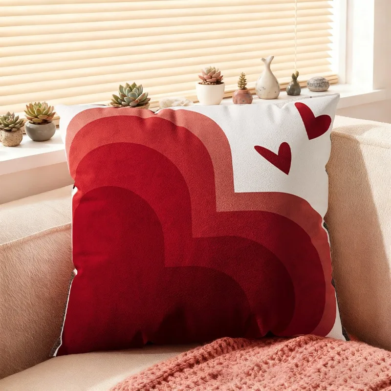 Red Wedding Cushion Cover Chinese Xi Character Valentine's Day Decorative Pillowcase for Living Room Sofa Home Atmosphere Layout