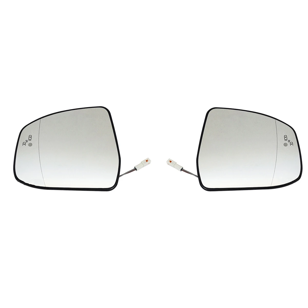 2Pcs Door Wing Side Mirror Glass Heated Blind Spot Warning with Backing Plate for Focus MK2 MK3 Mondeo MK4 L+R