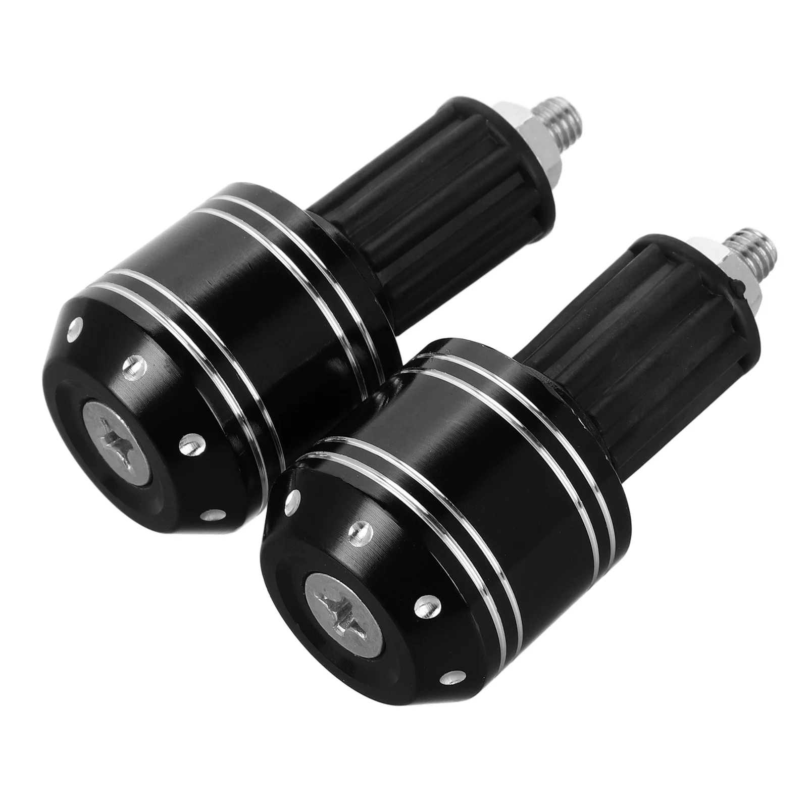 

2Pcs Motorcycle Handlebar End Caps Aluminum Alloy Anti-Fall Handle Bar Ends with White Dot Stripe Dirt Bike Handlebar