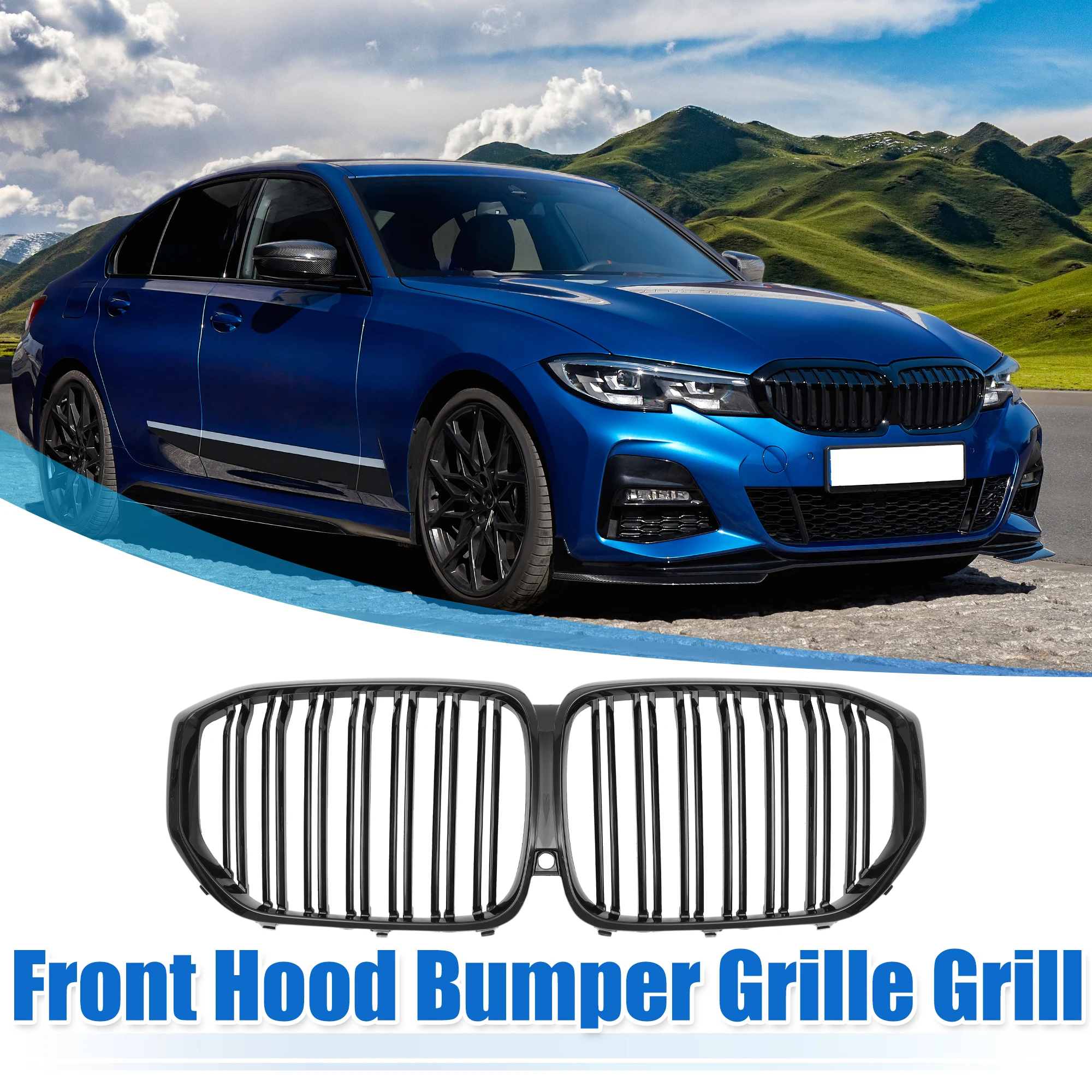 UXCELL 1 Pcs Front Hood Bumper Grille Grill for BMW x5 G05 2018 2019 2020 2021 2022 2023 51137454890/51137454888