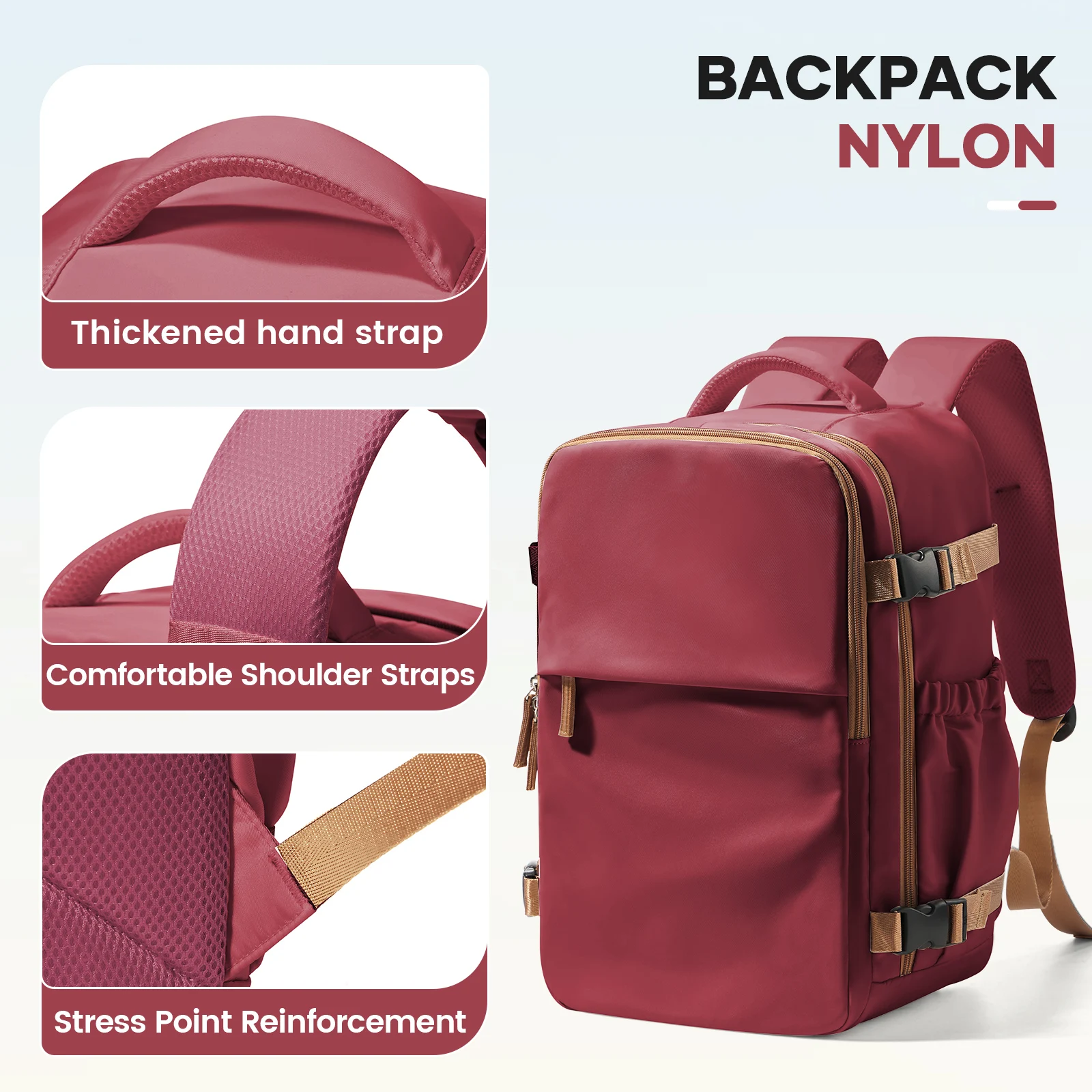 أكياس تخزين مفرغة مع حقيبة ظهر للسفر للرجال والنساء، حقيبة ظهر مفرغة للهواء لطائرة السفر، حقيبة ظهر Ryanair 40x20x25 المقصورة #4