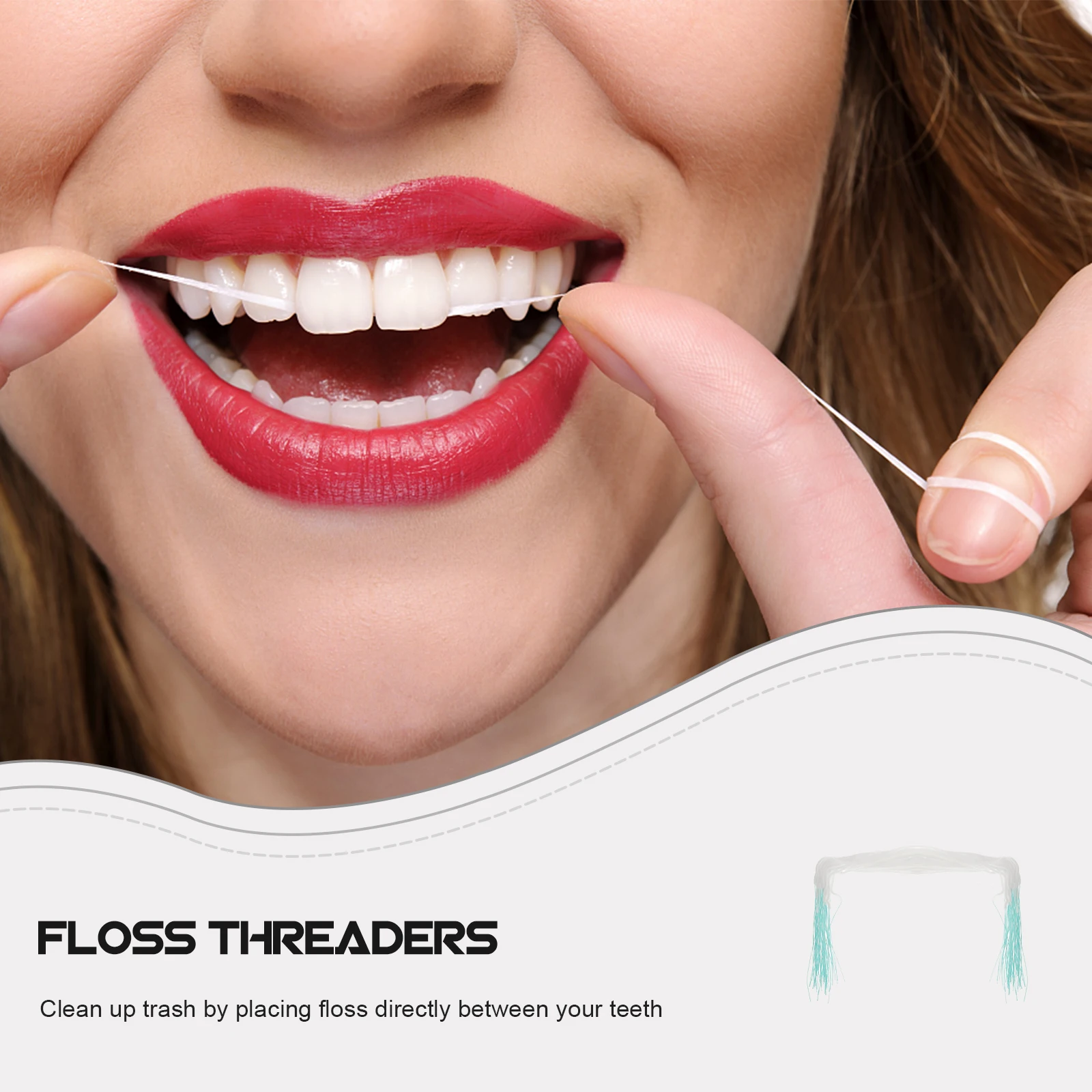 

50 Pcs Dental Floss Threaders for Bridges Braces Cleaning Tools Hygienic Case Flexible Tips Oral Care Solution