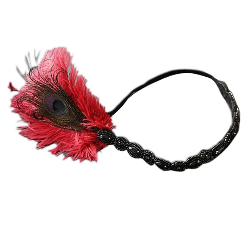 Feather Headpiece Woman Carnivals Gatsbys Headpiece Masquerade Headpiece Mardi Gras Headpiece Feathers Flapper Headband