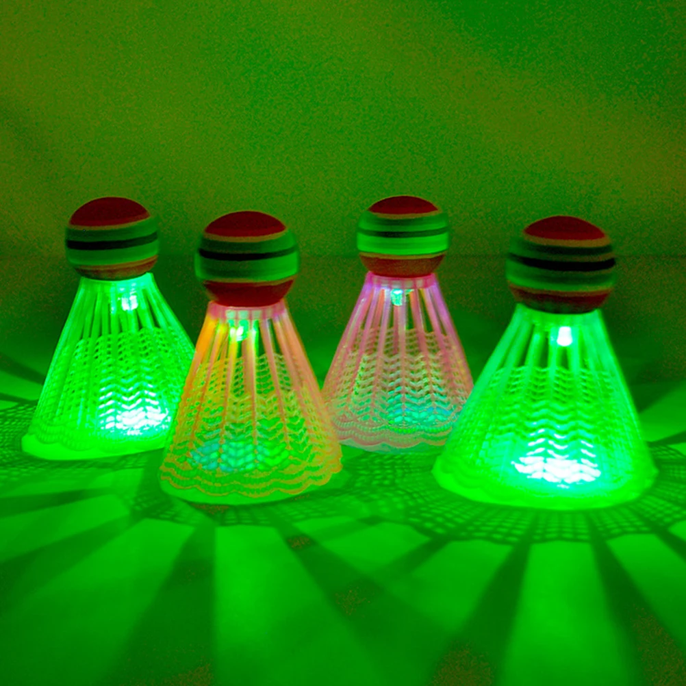 

4pcs Led Night Glow Badminton Shuttlecocks Durable Nylon For Indoor Outdoor Sports School Exercise Fitness