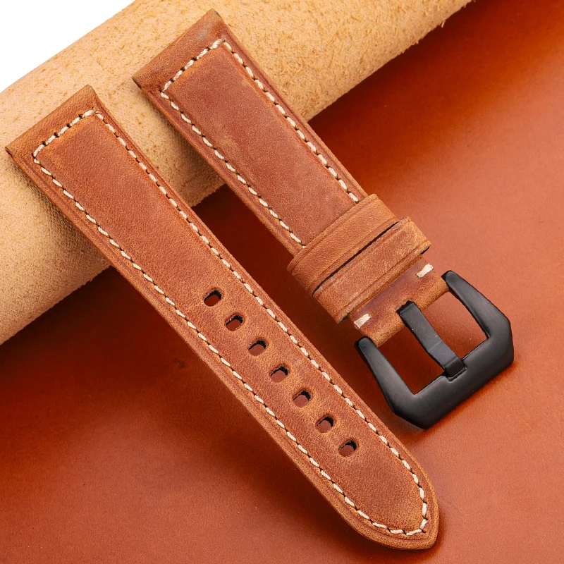 Echtes Leder Uhrenarmbänder 4 Farben Für Panerai Uhr Band Zubehör Frauen Männer Rindsleder Armband 20mm 22mm 24mm 26mm Armband