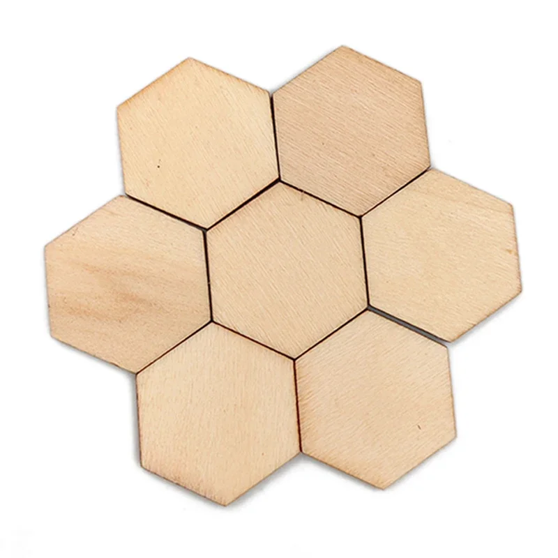 5pcs 80mm 90mm Wooden Hexagon Slices Blank Name Tags With Hole Gift Tags For Party Wedding Home Decoration DIY Crafts Handmade