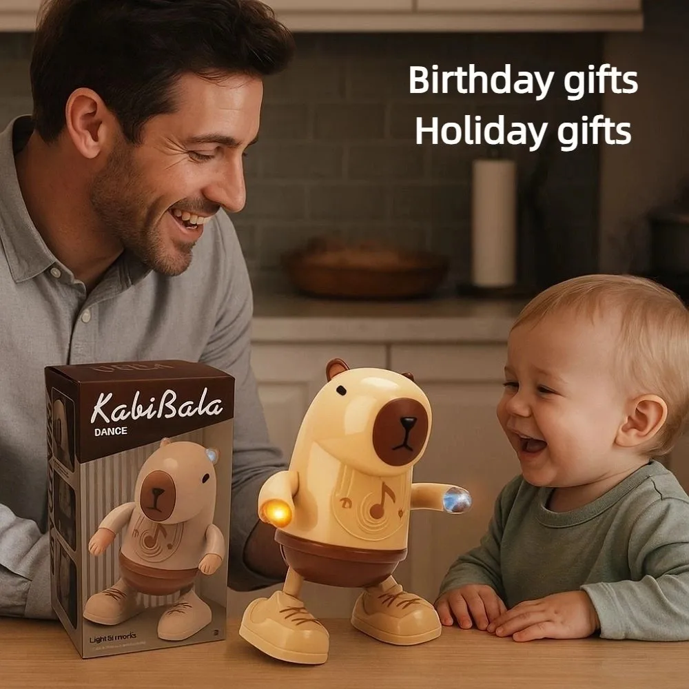 Zingende dans Elektrische capibara met muziekverlichting Swingende handen Capibara-dansspeelgoed Links Rechts Dans Duurzaam