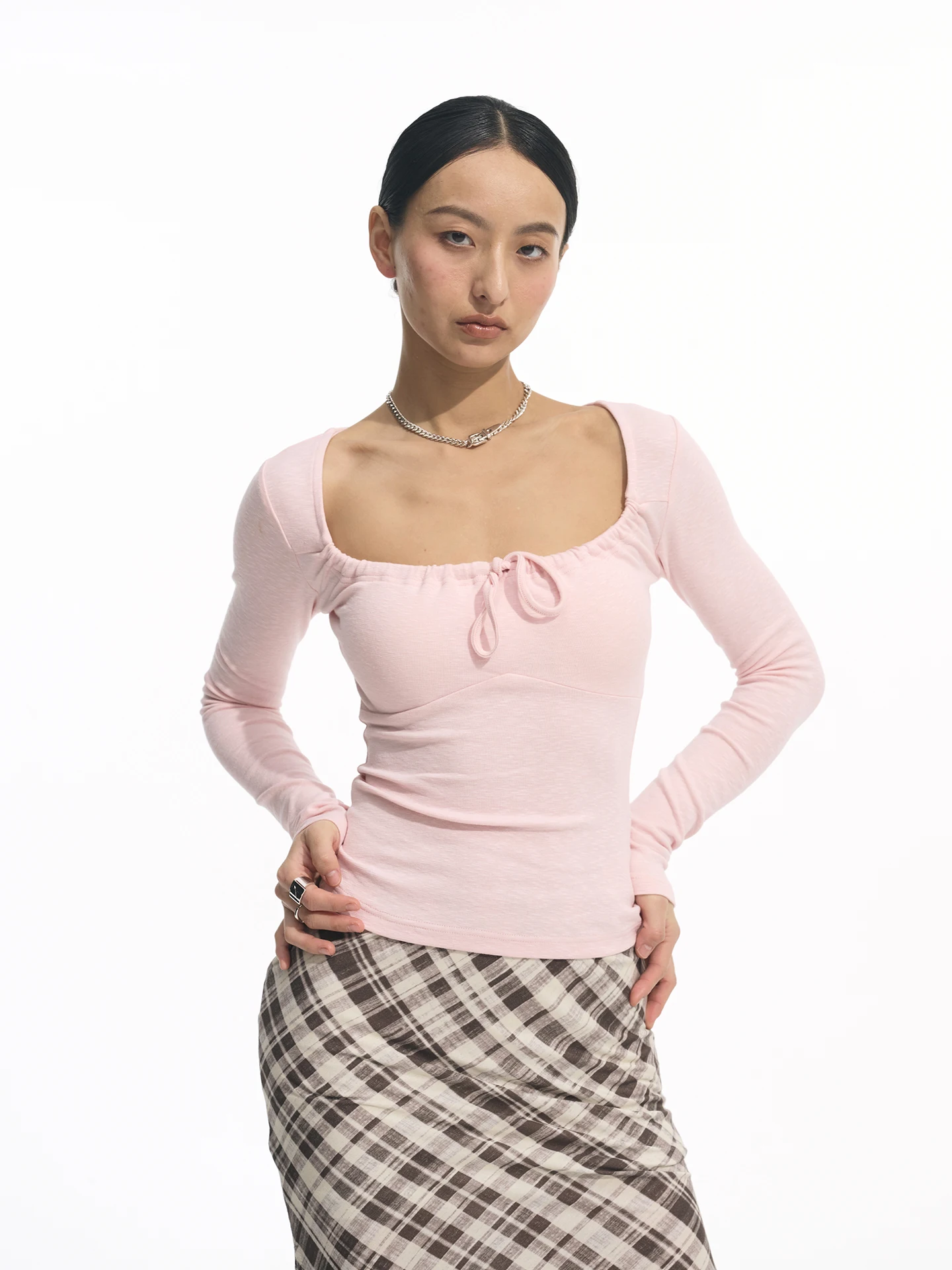 

Сексуальная женская футболка Decemarch Spring Summer с квадратным вырезом, облегающая, с подкладкой на груди, в стиле «сладкий и пикантный»